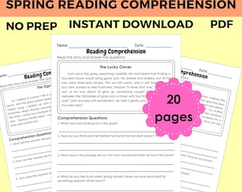2nd Grade Spring Reading Comprehension Passages | Fluency and Skills Worksheets | Learn to Read Activities | Reading Strategies