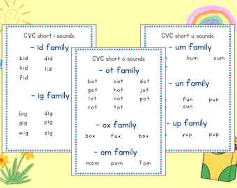 1st Grade and Kindergarten Reading Practice, Early Reading CVC Words, Learn to Read with Fun Language Arts Activities and Phonics for Kids
