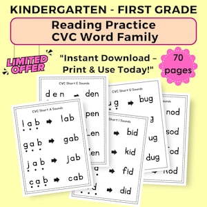 Phonics Curriculum for Kids | Kindergarten to 1st Grade Sight Words & Reading Fluency | Learn to Read Book for Beginning Readers