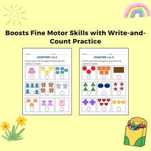 1st Grade Math Counting Activities, Count the Objects to 5, 10, 20, 30 ...