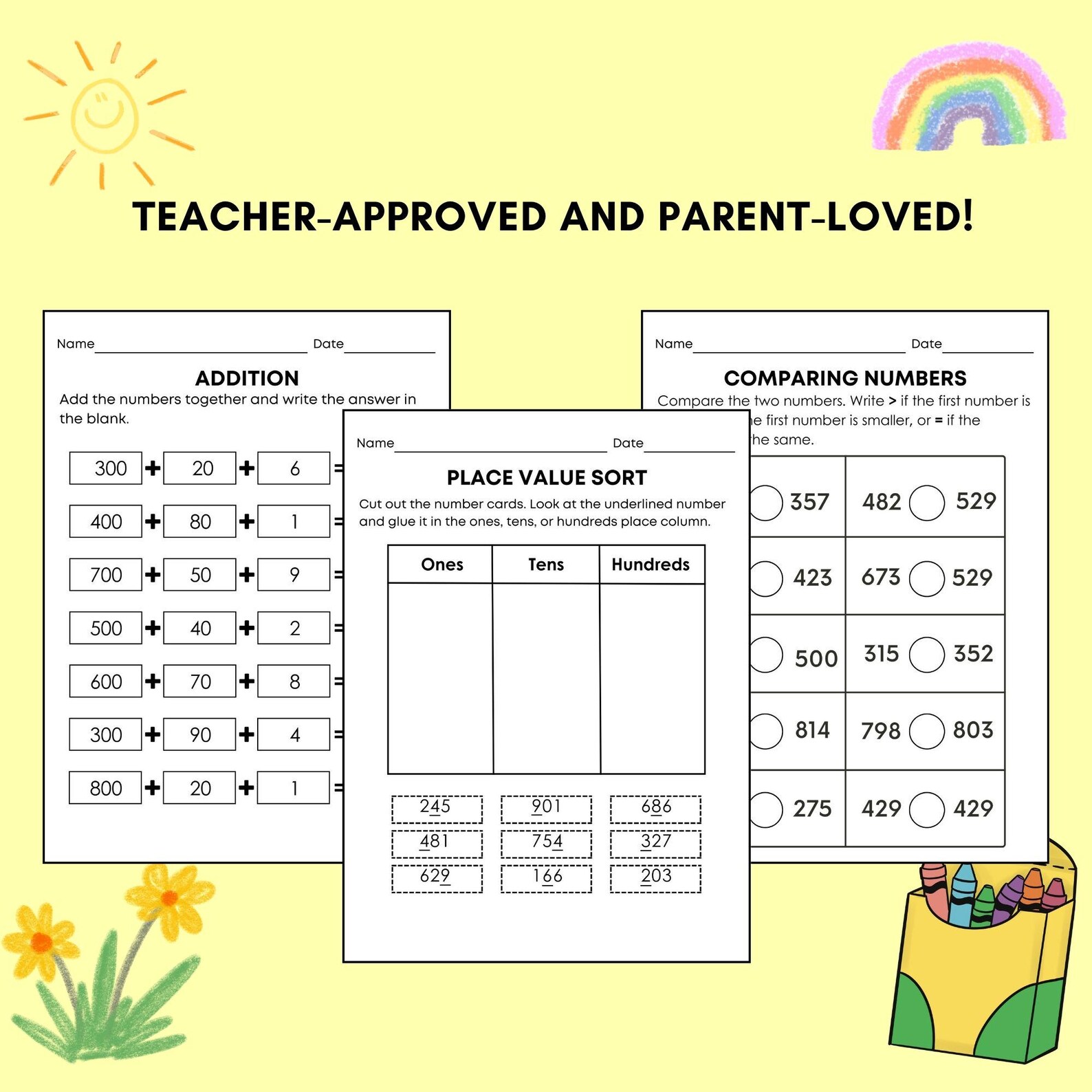 Place Value Worksheets - Expanded Form, Ones Tens Hundreds - 2nd Grade ...