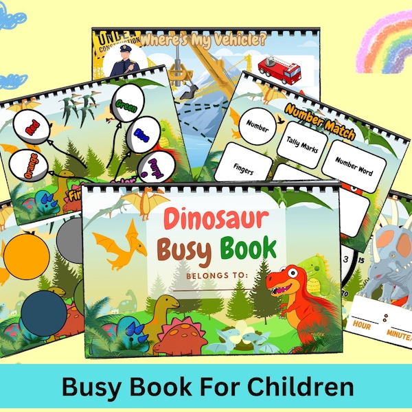 Busy book, Printable Busy Book,  Educational Printable, Fun Quiet Book, Busy Books Pages, Printable Quiet book,  Preschool, Homeschool