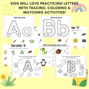 Alphabet Worksheets Bundle, Letter Worksheets, Tracing, Letter of the ...