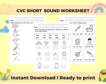 Fun and Engaging CVC Word Worksheets - Perfect for Kindergarten and 1st Grade