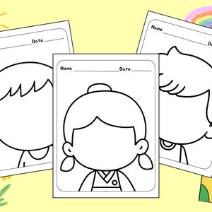 Blank Face Printable - Toddler Activity Face Cards for Drawing Emotions & Feelings, Preschool Kindergarten Creativity, Color  Expression Fun