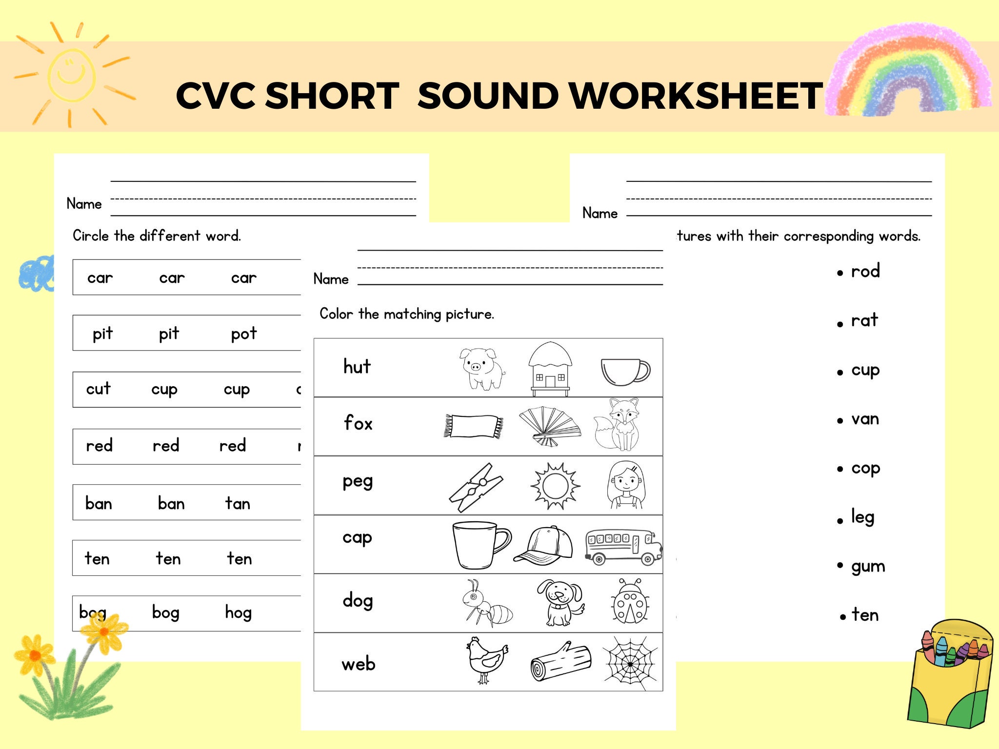 Fun and Engaging CVC Word Worksheets - Perfect for Kindergarten and 1st ...