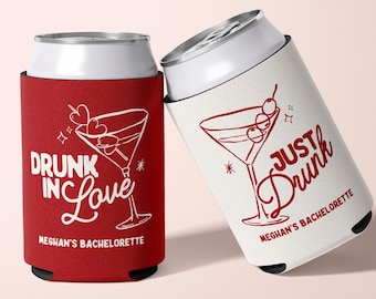 Drunk In Love Can Coolers Personalized Bridesmaid Can Sleeve Red Galentine Party Decor for Bridal Cocktail Party Favor Bride Tribe Gift Bag