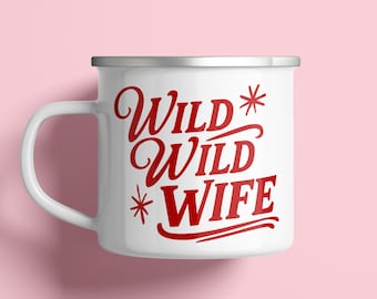 Western Bride Gift Mug Wild Wild Wife Bachelorette Party Cup For Bride To Be Enamel Mug Cowgirl Theme Coffee Cup Last Rodeo Gift Bag Filler
