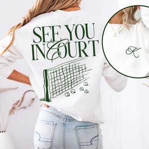Aangepast tennisteamshirt voor meisje tennisclub trui gepersonaliseerde tenniscoach cadeau voor tennisser ronde hals met aangepaste naam tennis-T-shirt