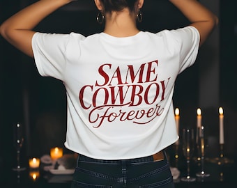 Western Wedding Bride Shirt Personalized Cowgirl Bachelorette Outfit For Bride Gift Nashville Party Tee Same Cowboy Forever Crop Top For Her