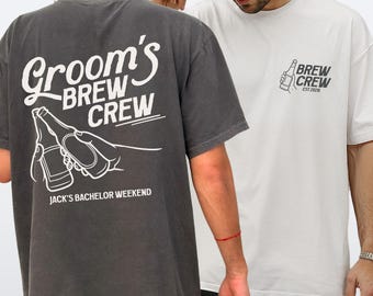 Bachelor Party Shirt Personalized Brewery Tour Tee Comfort Colors Groom’s Brew Crew T-Shirt Matching Groomsmen Outfit for Bachelor Weekend