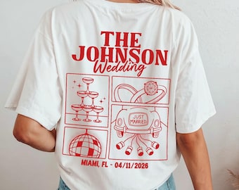 Custom Wedding Party Shirt Matching Wedding Weekend T-shirt for Wedding Guest Gift Personalized Party Favor Group Wedding Merch For Family