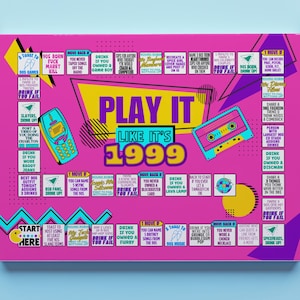 90s Party Drinking Game 90s Themed Birthday Celebration 90s Throwback Board Game Back to the 90s Retro Bachlorette Gift 90 Hiphop Party Game
