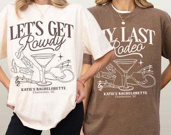 Last Rodeo Bachelorette Shirt Matching Cowgirl Bridal Party Tee Western Themed Bridal Shower TShirt Custom Nashville Bach Club Party Favor