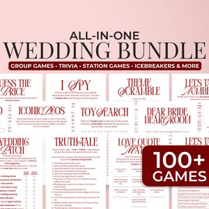 Wedding Game Bundle Printable Guest Activity for Wedding Day Icebreaker Editable Reception Table Game Set For Wedding Weekend Entertainment