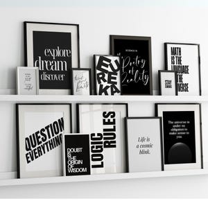 Inspirational Science Art Digital Science Themed Wall Art for Study Room STEM Poster Set for Classroom Science Quote Wall Decor for Educator