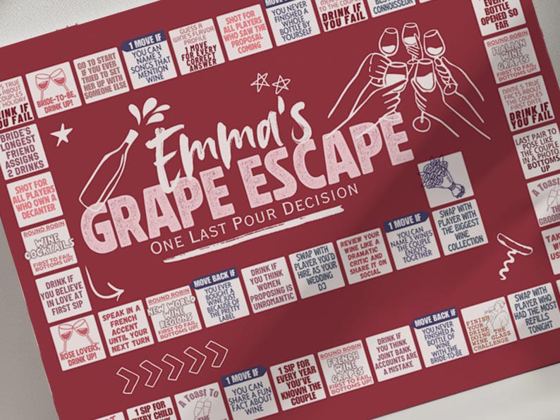 Winery bachelorette party game that adds a fun twist to your wine weekend with hilarious prompts and interactive play.