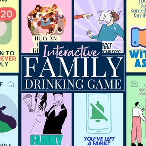 Jogo de bebida para festa em família, reunião de família para adultos, atividade divertida para festa em família, noite de bebida, jogo de cartas para família, jogo de férias para adultos