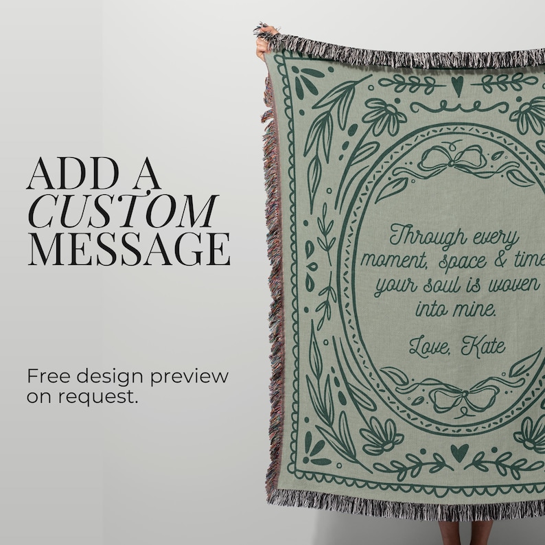 Couple Initials Cotton Throw Blanket