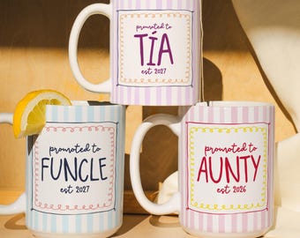 Uncle Aunt Pregnancy Announcement Mug For New Aunt Gift Customized First Time Uncle Mug Promoted To Auntie Pregnancy Reveal Gift For Sister