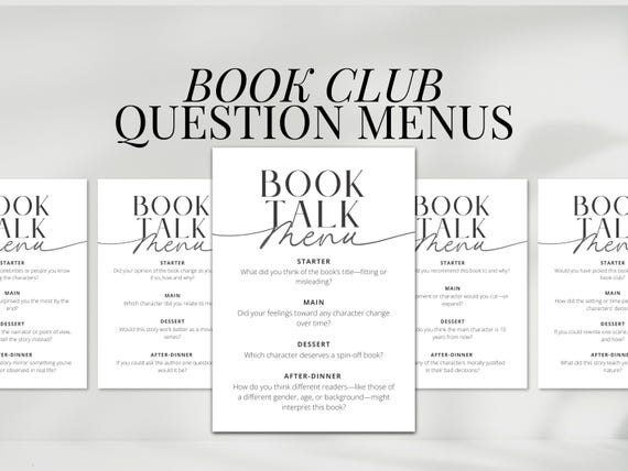 Printable Book Club Game for Book Party Icebreaker Question Book Discussion Prompt Card Reading Group Activity Fun Book Review Question Game