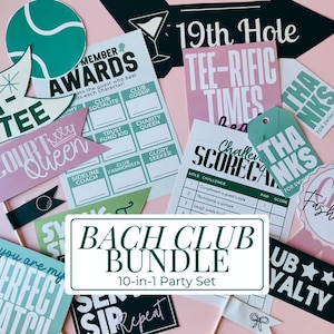 Country Club Bach Decor Golf Club Bridal Shower Party Bundle Last Swing Theme Decor Preppy Bachelorette Decoration Tennis Club Party Prints