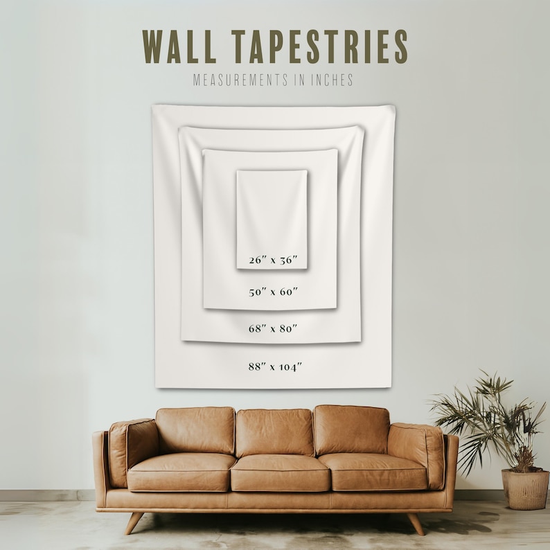 Size chart for a customized cherry themed tapestry sign—perfect as a cherry birthday decoration, red bridal shower banner, or flirty cherry bachelorette party tapestr