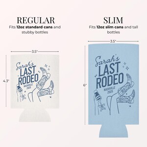 Western-inspired disco cowgirl bachelorette can sleeve with custom personalization options, reusable cooler perfect for Nashville bachelorette party, Last Hoedown décor, or Southwestern bridal shower; bridesmaid-approved party favor to keep drinks cold in style.