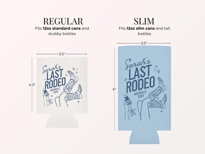Western-inspired disco cowgirl bachelorette can sleeve with custom personalization options, reusable cooler perfect for Nashville bachelorette party, Last Hoedown décor, or Southwestern bridal shower; bridesmaid-approved party favor to keep drinks cold in style.