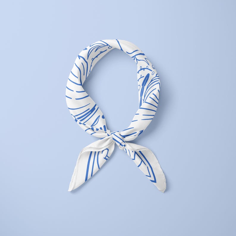 A personalized coastal wedding scarf created with seashell graphics and customizable text, designed as a bridesmaid accessory or wedding guest favor, perfect for bulk gifting, group discounts, and stylish beach wedding celebrations.