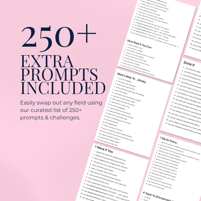 250+ extra prompts for Camp Bride drinking game printable board designed for a cabin crew before “I do” celebration. This editable party game is ideal for a lake bachelorette weekend, outdoor bridal shower activity, or cozy cabin hen party gathering.