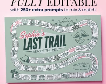 Camp Bachelorette Board Game Custom Camp Bach Drinking Game For Outdoor Bridal Shower Activity Cabin Bachelorette Gift For Bride Party Game