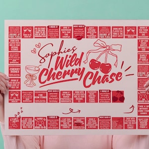 Cherry Bachelorette Drinking Game Cherry Theme Bridal Party Board Game Cherry On Top Shower Activity for Y2K Retro Bachelorette Custom Gift