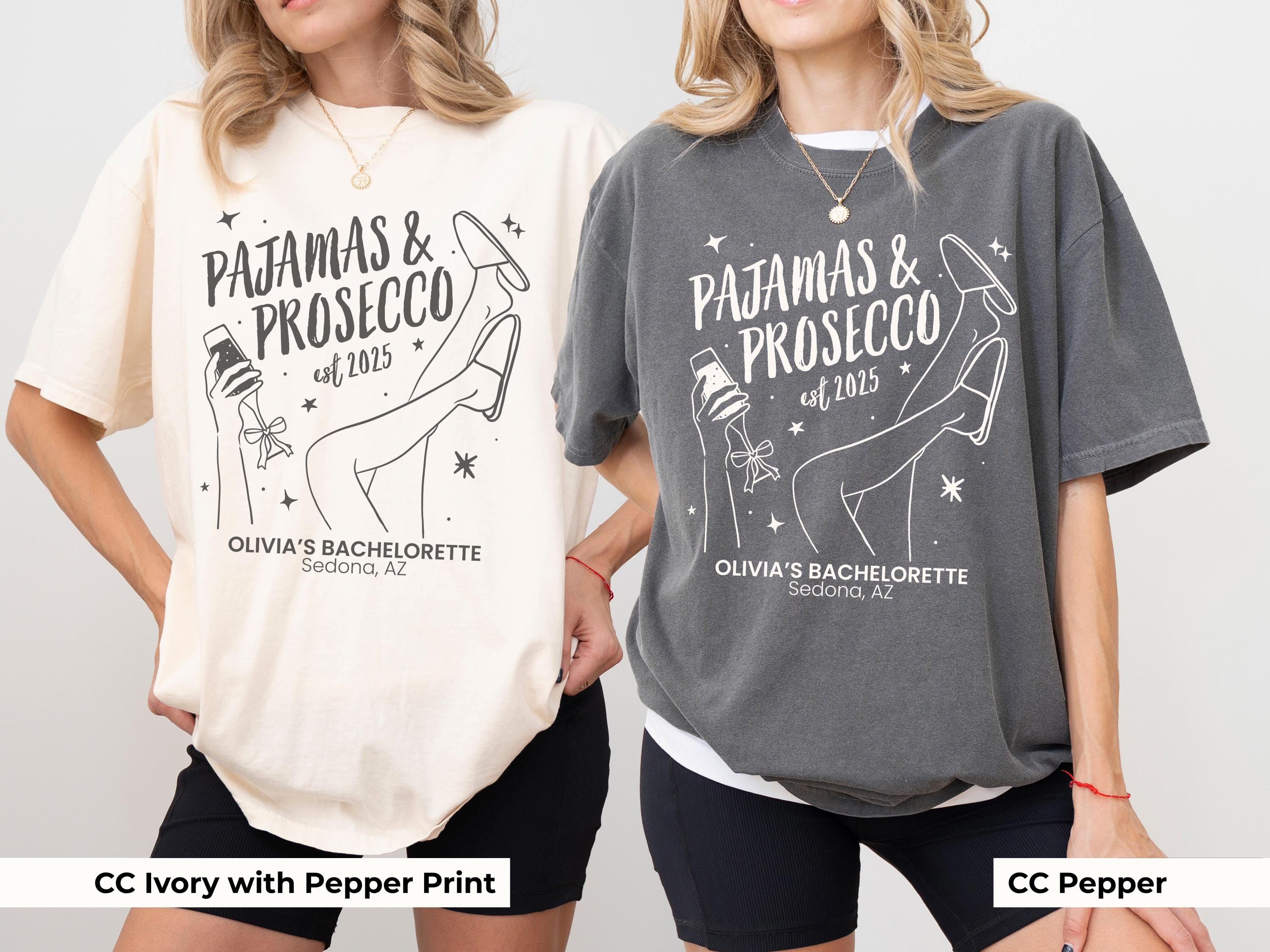 Pajamas and Prosecco Shirt Custom Pjs and Prosecco Party Tee Matching ...