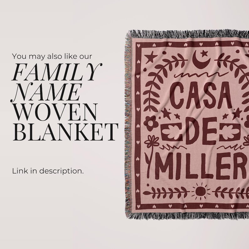 Custom woven blanket personalized with name, making it a perfect unique gift for her or a cute apartment decor idea. Personalized for romantic occasions and foodie lovers.