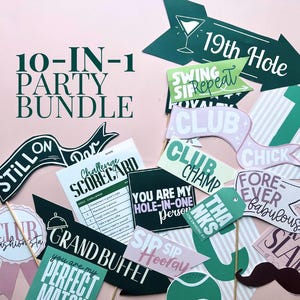Country Club Theme Party Decor Preppy Birthday Party Decoration Bundle Golf Theme Party Game Printable Birthday Photo Prop Luxury Party Idea