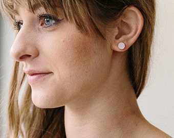 Rose Quartz Stud Earrings