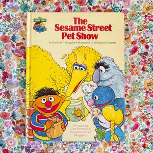 Die Sesamstraße Haustier Show - von Emily Perl Kingsley - Jim Henson's Muppets - 1980er Jahre Grover + Big Bird + Ernie + Bert