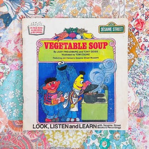 Soupe aux légumes - Rue Sésame - livre vintage - Regardez, écoutez + apprenez - livre d'images pour enfants (pas d'album) - Jim Henson