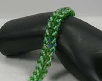 Beadwoven Sparkling Spring Green Bracelet