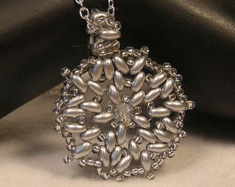 Beadwoven Silver Medallion Necklace