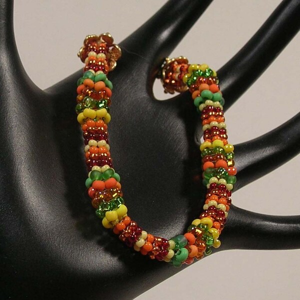 Ndebele Variegated Orange Shaped Bracelet