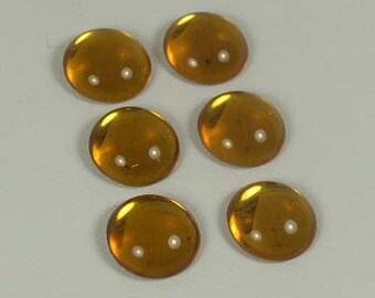 Vintage Topaz 15mm Round Foil Backed Stones