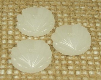 Vintage Milky Glass Cabochons with Center Hole 3