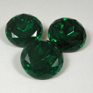 Vintage Jonquil Round Faceted Glass Stones 20mm image 1