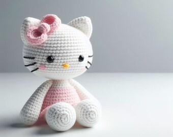 Crochet pattern kawaii stuffed animals plushie kitty cat plush toys for kids calico