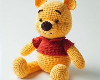 Crochet pattern classic Winnie the pooh plush honey bear amigurumi  easy and quick