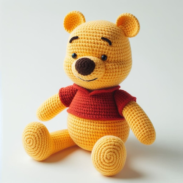 Patron au crochet classique Winnie l'ourson peluche ours miel amigurumi facile et rapide