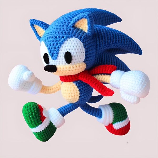 Patrón de crochet de peluche super sonic the hedgehog