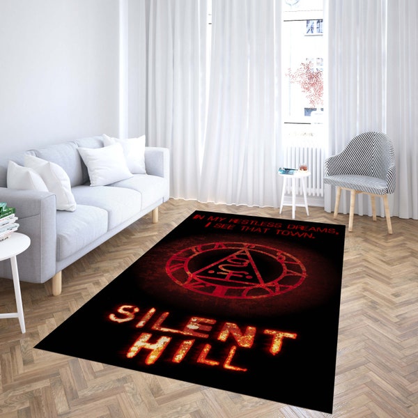 Silent Hill Rug, CD Rug, Retro Rug, Popular Game Rug, Gift for Gamer, Video Game Decor for Gamer Room, Gift For Gamer, Gaming Rug